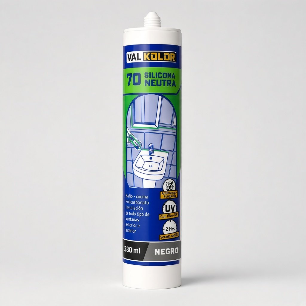 Silicona neutra negra Val Kolor 70, 280 ml