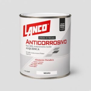 Anticorrosivo industrial Lanco negro 1/4 galón