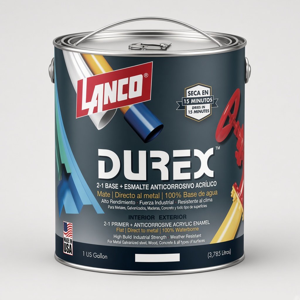 Esmalte anticorrosivo Lanco Durex 2 en 1 mate blanco 1 galón