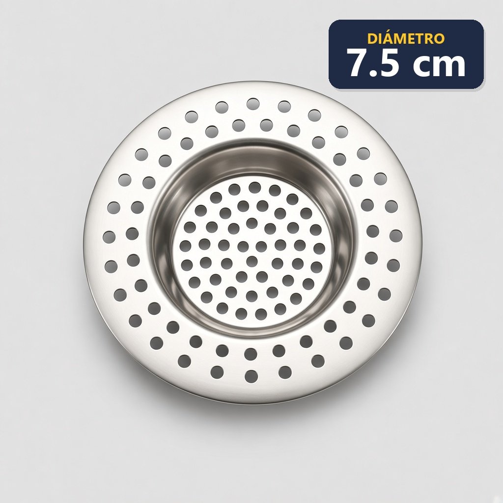 Rejilla de lavaplatos acero inoxidable 7,5 cm