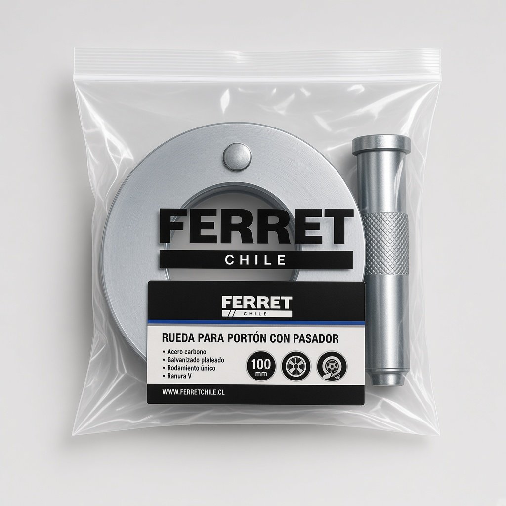Rueda para portón Ferret con pasador 100 mm