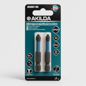 Set puntas Phillips Akilda PH2 × 50 mm A5007-06