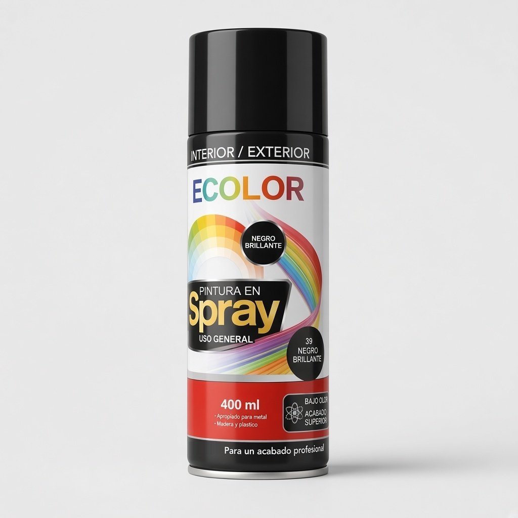 Spray Ecolor negro brillante 400 ml